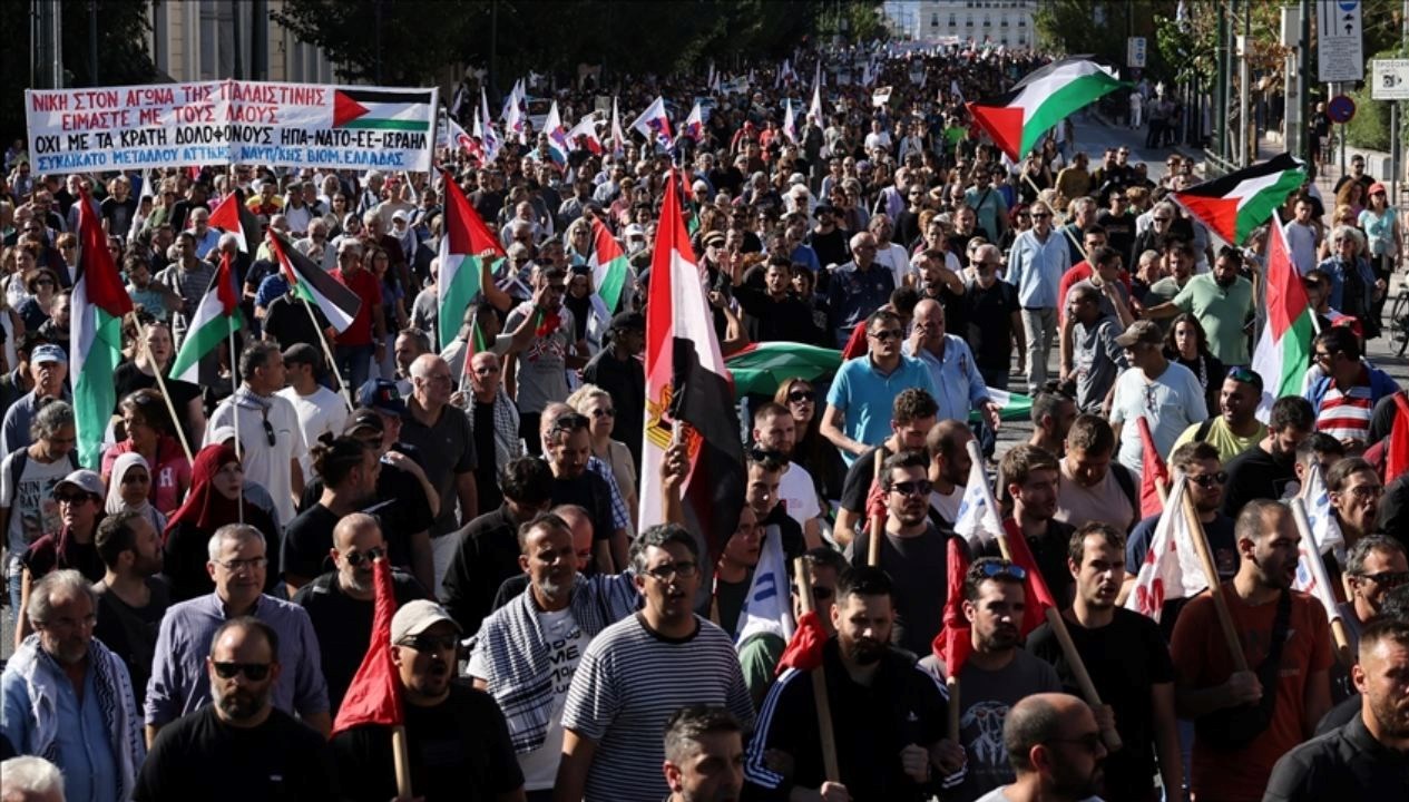 Yunanistan'da Filistin Protestosuna Sinagog Kısıtlaması!