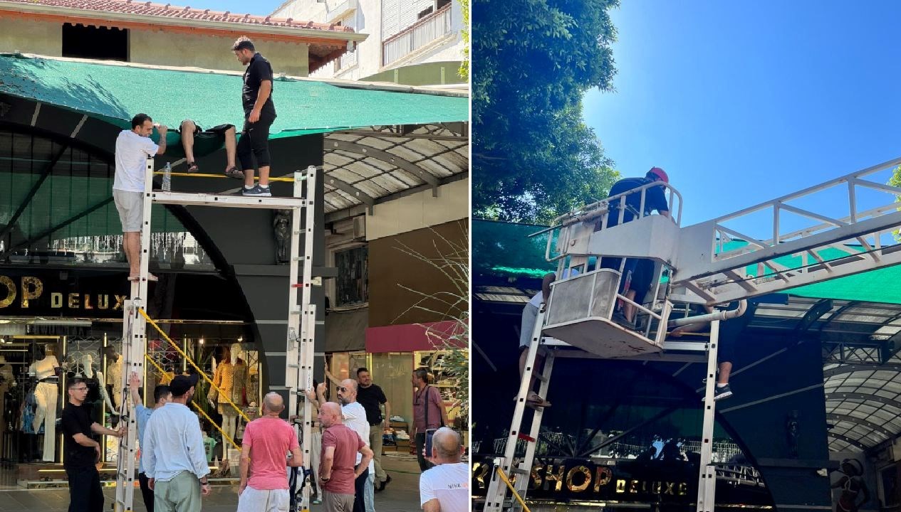 Balkon Kazası: Dengesini Kaybeden Adam, İş Yerinin Tentesine Düştü!