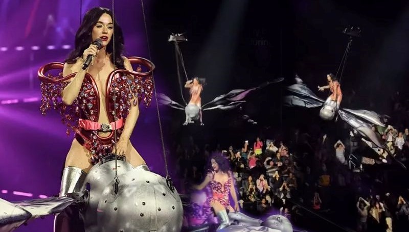 Katy Perry'nin Konserinde Heyecan Dolu Anlar: Düşme Korkusu Yaşandı!