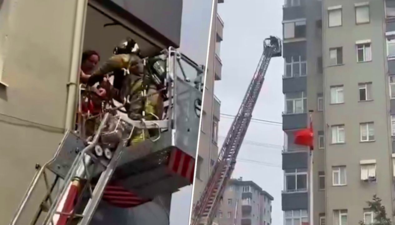 İstanbul'da 10 Katlı Bina Alev Alev! Yangın Korkuttu