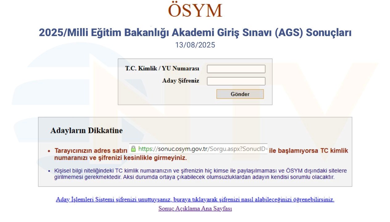 SONUÇLAR AÇIKLANDI! 2025 AGS Sınav Puanları ve Sıralama için osym.gov.tr'den Sorgulama Yapın