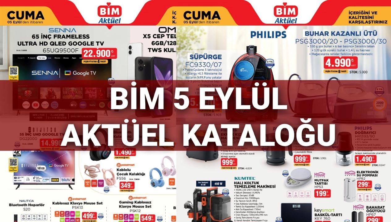 BİM 5 Eylül 2025 Aktüel Ürünler: 65 İnç Televizyon ve Temizlik Sırlarıyla Dolu Yeni Fırsatlar!