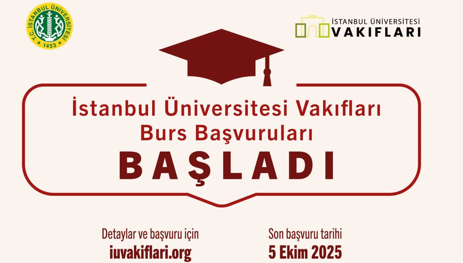 İstanbul Üniversitesi Vakıfları'nda Burs Başvuruları Açıldı!