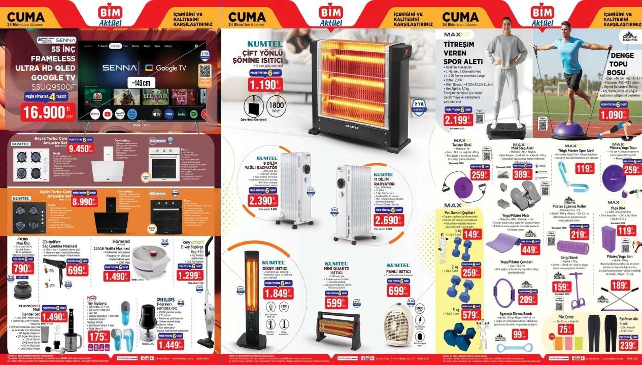 RAFLARDA YENİ FIRSATLAR: BİM 24 Ekim 2025 Aktüel Kataloğu ile Elektronik, Spor ve Isıtıcı Ürünleri Sizi Bekliyor!
